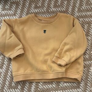ZARA Yellow Sweatshirt with Embroidered Detail